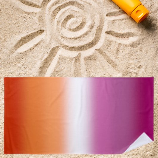Serviette De Plage Drapeau Gradient Lesbian Pride - Drapeau Lesbian