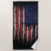 Serviette De Plage Drapeau Grunge U.S.A (Devant)