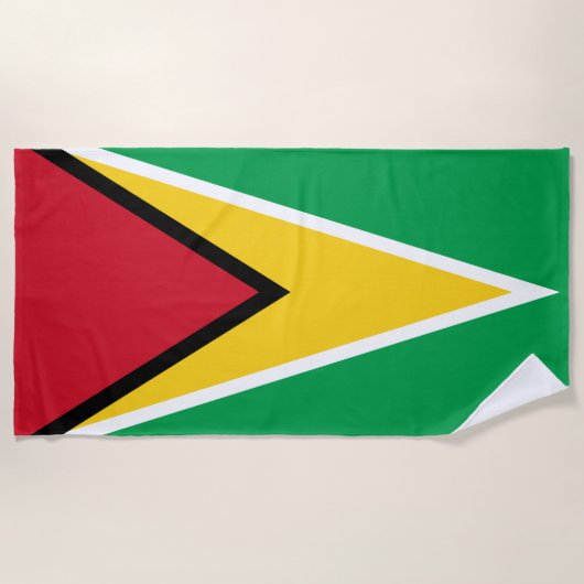 Serviette De Plage Drapeau Guyana (Devant)