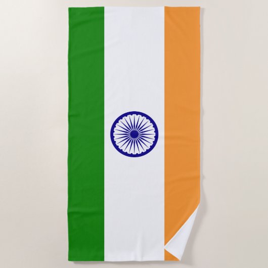 Serviette De Plage Drapeau Inde (Devant)