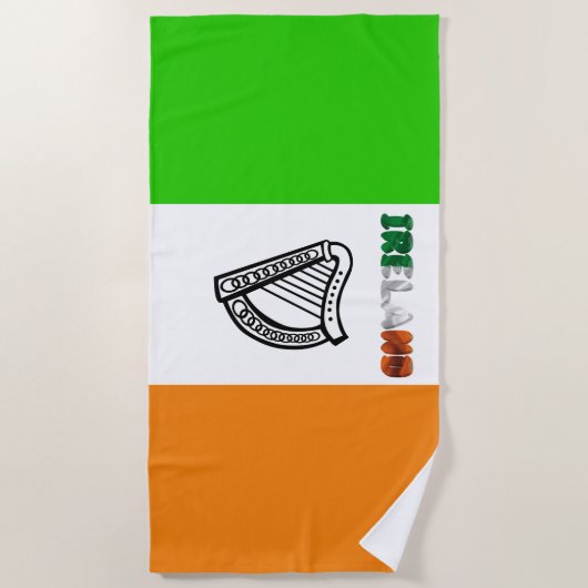 Serviette De Plage Drapeau irlandais (Devant)
