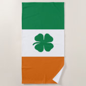 Serviette De Plage Drapeau irlandais Patriotique Irlande Drapeau Quat (Devant)