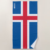 Serviette De Plage Drapeau Islande Splendide patriotique (Devant)