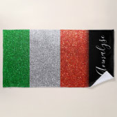 Serviette De Plage Drapeau italien Italie Milan Parties scintillant S (Devant)