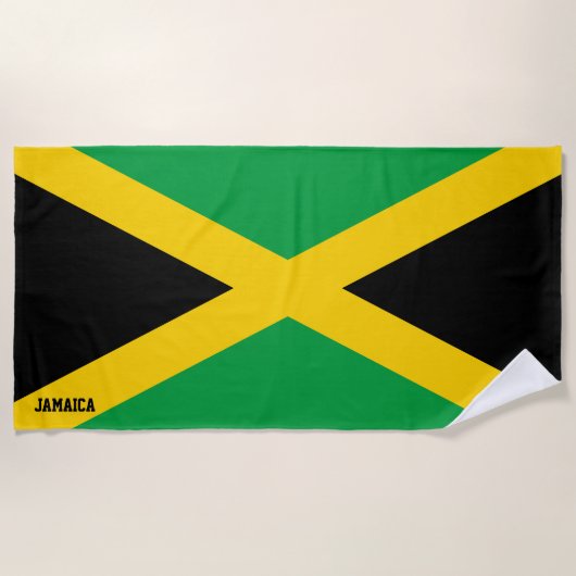 Serviette De Plage Drapeau Jamaïcain Splendide Patriotique (Devant)