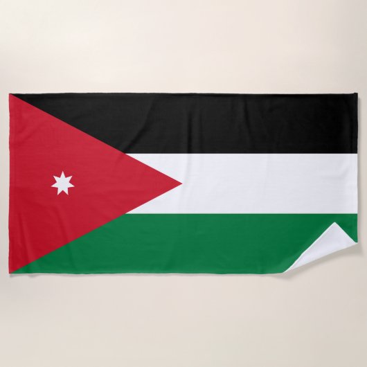 Serviette De Plage Drapeau Jordanie (Devant)