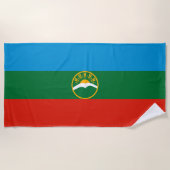 Serviette De Plage Drapeau Karachay Cherkessia (Devant)