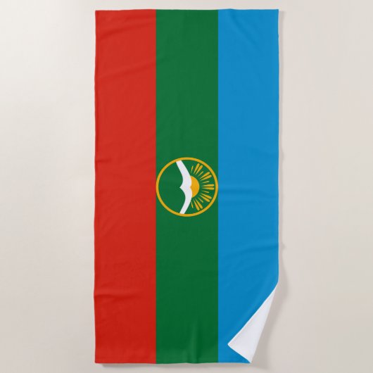 Serviette De Plage Drapeau Karachay Cherkessia (Devant)