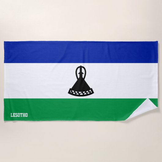 Serviette De Plage Drapeau Lesotho Splendide patriotique (Devant)