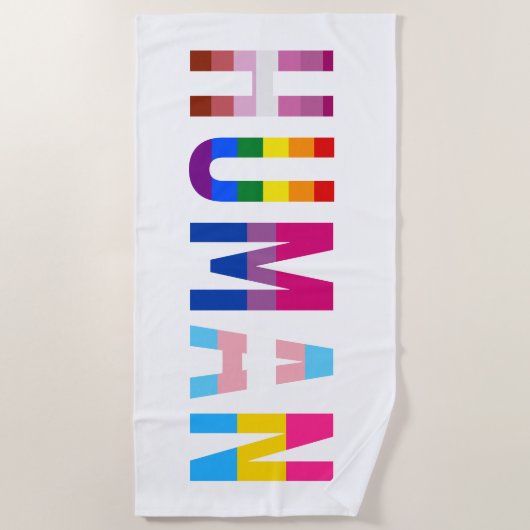 Serviette De Plage Drapeau LGBT HUMAN Mois Gay pride Transgenre (Devant)