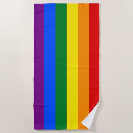 Serviette De Plage Drapeau LGBT Rainbow Pride (Devant)