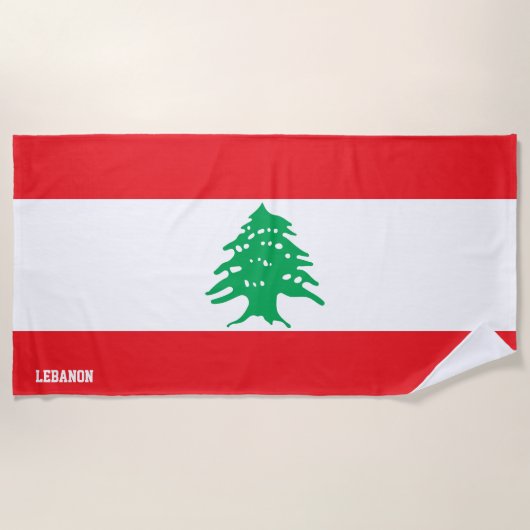 Serviette De Plage Drapeau Liban Splendide patriotique (Devant)