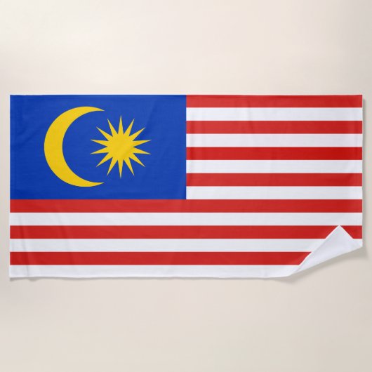 Serviette De Plage Drapeau malais de Malaisie Jalur Gemilang (Devant)