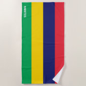 Serviette De Plage Drapeau Maurice Splendide patriotique (Devant)