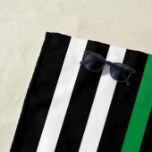 Serviette De Plage Drapeau Militaire Légère Ligne Verte Monogramme (En situation)