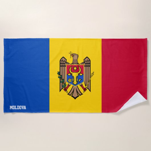 Serviette De Plage Drapeau Moldavie Splendide patriotique (Devant)