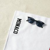 Serviette De Plage Drapeau Monaco Splendide patriotique (En situation)