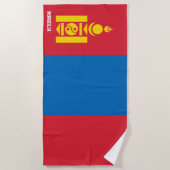 Serviette De Plage Drapeau Mongolie Splendide patriotique (Devant)