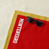 Serviette De Plage Drapeau Monténégro Splendide patriotique (En situation)