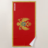Serviette De Plage Drapeau Monténégro Splendide patriotique (Devant)