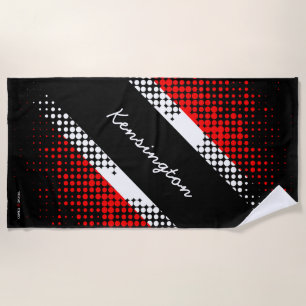 Serviette De Plage Drapeau Motif de point de Trinité-et-Tobago avec n