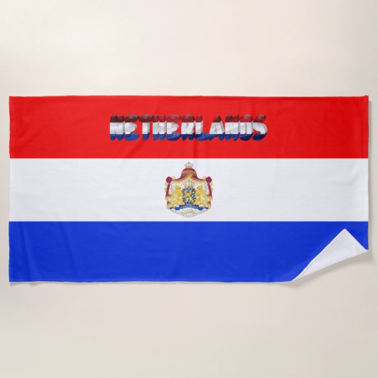Serviette De Plage Drapeau néerlandais (Devant)