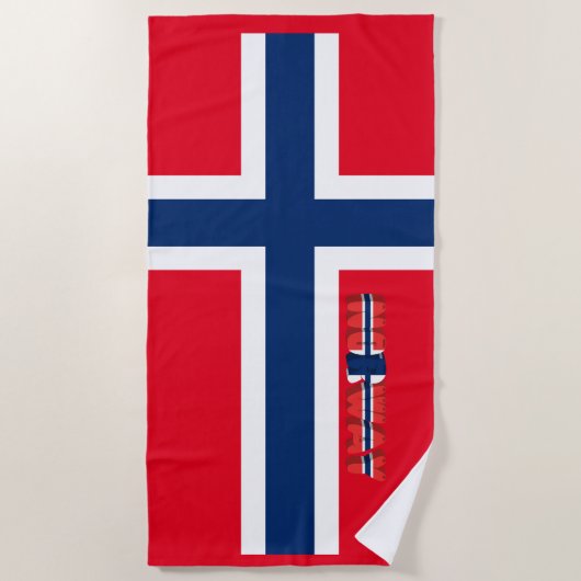 Serviette De Plage Drapeau norvégien (Devant)