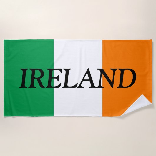 Serviette De Plage Drapeau officiel de l'Irlande (Devant)