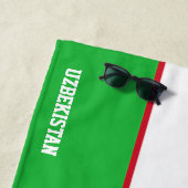 Serviette De Plage Drapeau Ouzbékistan Splendide patriotique (En situation)