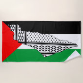 Serviette De Plage Drapeau palestinien et carte avec Motif Keffiyeg (Devant)