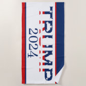 Serviette De Plage Drapeau patriotique américain Donald Trump 2024 (Devant)