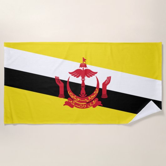 Serviette De Plage Drapeau patriotique de Brunei (Devant)
