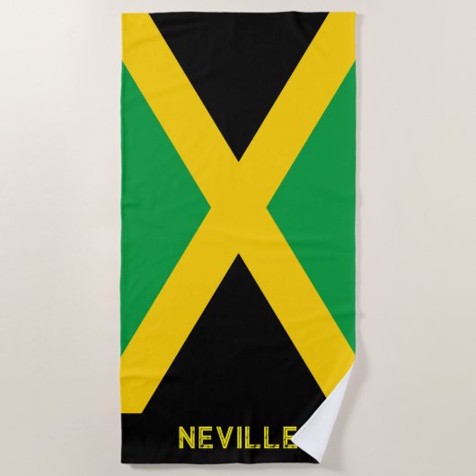 Serviette De Plage Drapeau patriotique de Jamaïque (Devant)