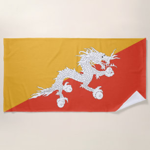 Serviette De Plage Drapeau patriotique du Bhoutan