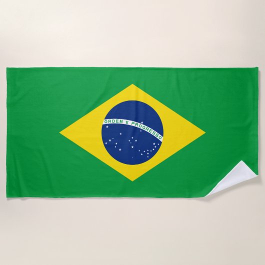Serviette De Plage Drapeau patriotique du Brésil (Devant)
