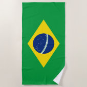 Serviette De Plage Drapeau patriotique du Brésil (Devant)