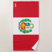 Serviette De Plage Drapeau Pérou Splendide patriotique (Devant)