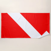 Serviette De Plage Drapeau Plongée Plongée Plongée Plongée Diver Down (Devant)