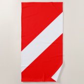 Serviette De Plage Drapeau Plongée Plongée Plongée Plongée Diver Down (Devant)