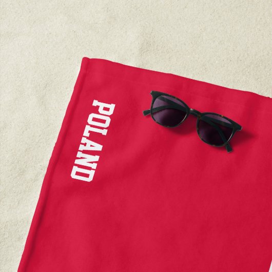 Serviette De Plage Drapeau Pologne Splendide patriotique (En situation)