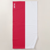 Serviette De Plage Drapeau Pologne Splendide patriotique (Devant)