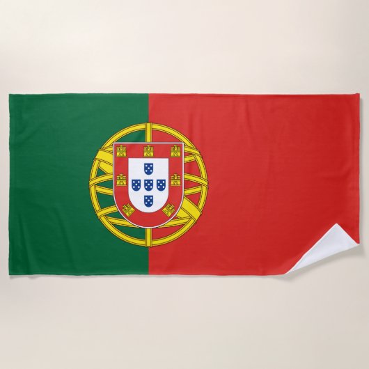 Serviette De Plage Drapeau portugais Bandeira De Portugal (Devant)
