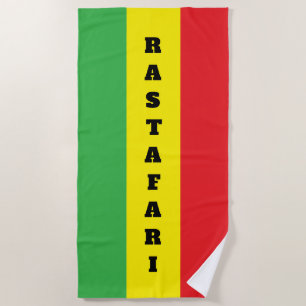 Serviette De Plage Drapeau rastafari personnalisé