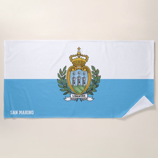 Serviette De Plage Drapeau Saint-Marin Splendide patriotique (Devant)