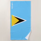 Serviette De Plage Drapeau Sainte-Lucie Splendide patriotique (Devant)