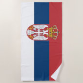 Serviette De Plage Drapeau Serbie (Devant)