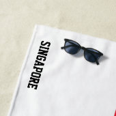 Serviette De Plage Drapeau Singapour Splendide patriotique (En situation)