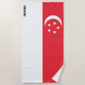 Serviette De Plage Drapeau Singapour Splendide patriotique (Devant)