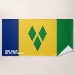 Serviette De Plage Drapeau splendide de Saint-Vincent-et-les Grenadin