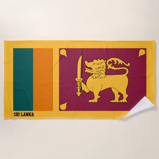 Serviette De Plage Drapeau Sri Lanka Splendide patriotique (Devant)